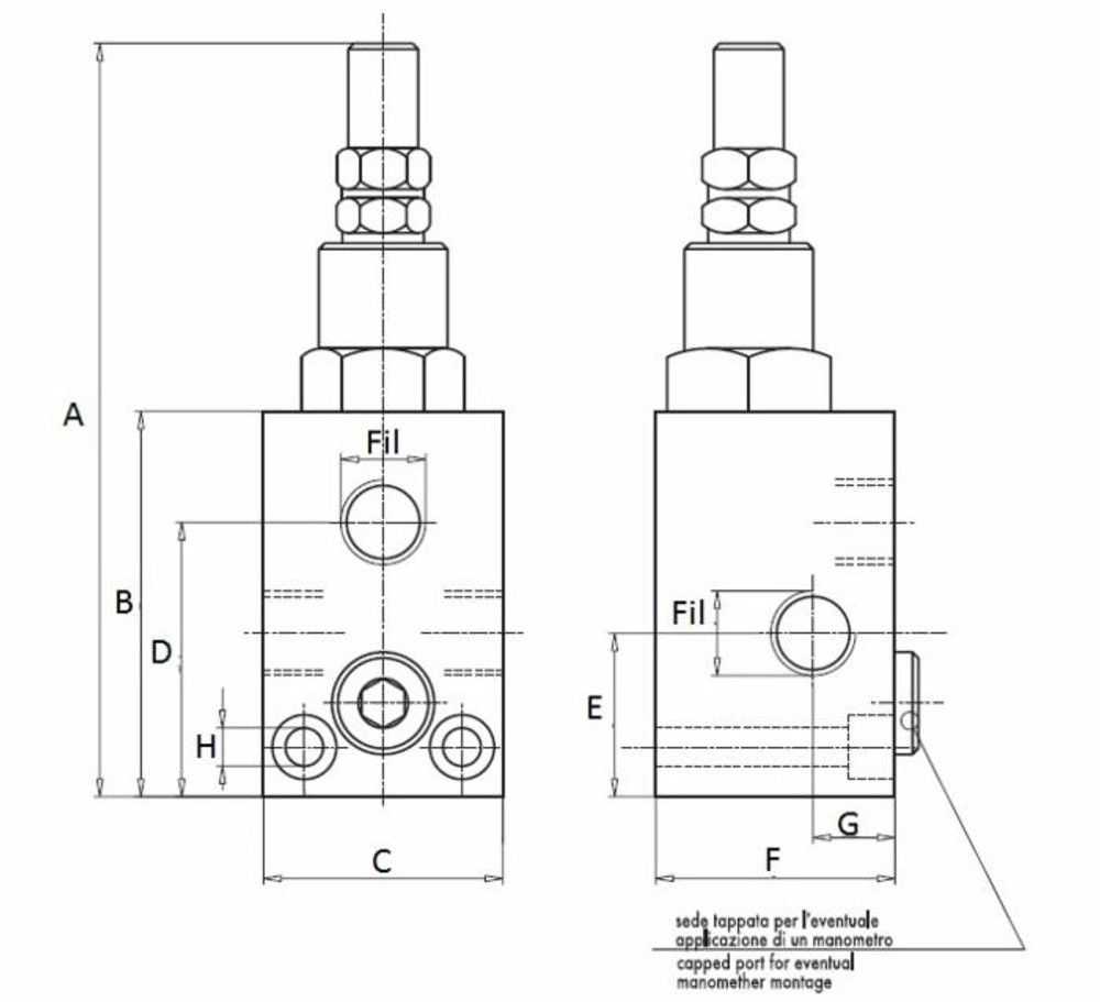 Valvola Ama di massima pressione con filettatura femmina da 1/2" - Ama Refluid