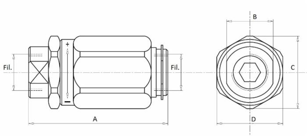 Valvola di strozzamento bidirezionale da 3/8" - Ama Refluid