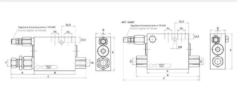 Valvola ribaltamento aratro doppio effetto 80/100 - Ama Refluid