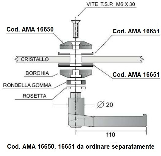 Maniglia trattore universale destra chiusura finestrino - Ama