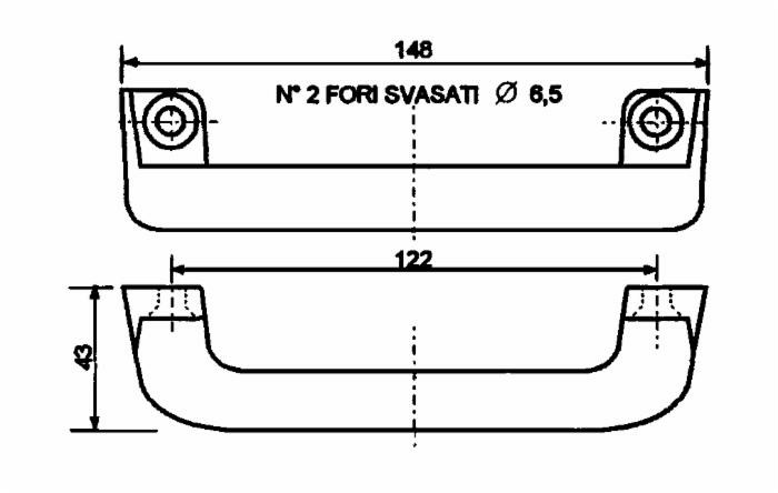 Maniglia interna lunghezza 148mm - Ama