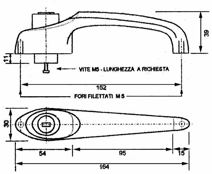Maniglia per cabina trattore in zama dx-sx con chiave - Ama
