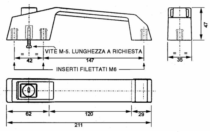 Maniglia per cabina trattore in plastica dx-sx con chiave - Ama