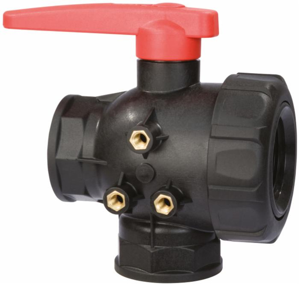 Valvola sfera 3 vie o flusso continuo G 1 1/4 - Arag