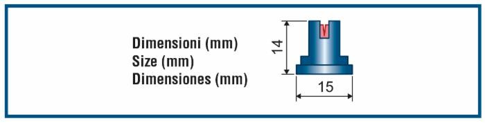 Ugello a ventaglio ad ampio spettro ceramico WRC 110° blu - Asj Spray-Jet