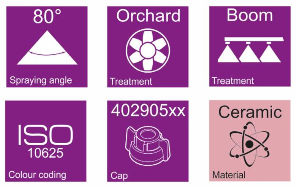 Ugello a cono vuoto con inserto in ceramica e corpo in Delrin 80° giallo - Asj Spray-Jet