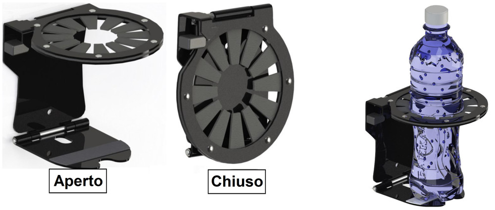 Portabottiglie universale per cabina in acciaio Ø bottiglia 60-90mm - Ama