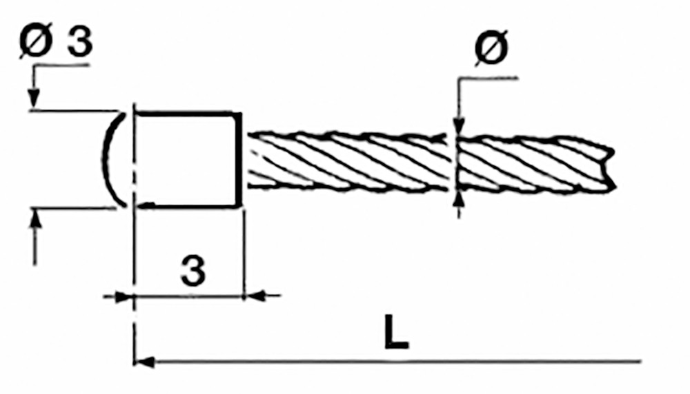 Filo freno frizione ø2,5x1750 testa arrotondata - Ama