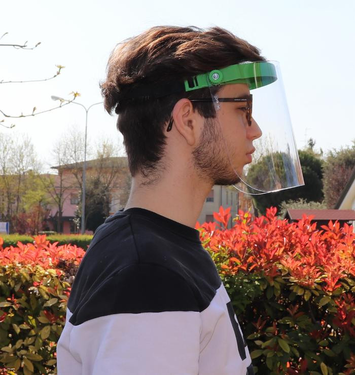 Visiera protettiva in policarbonato verde certificata CE-EN 10 pezzi - Ama