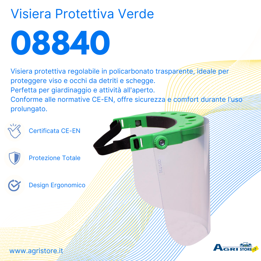 Visiera protettiva in policarbonato verde certificata CE-EN 10 pezzi - Ama