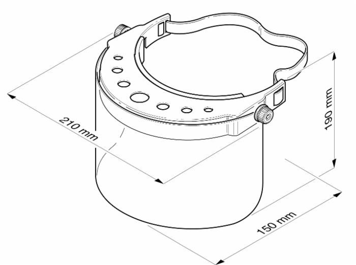 Visiera in policarbonato trasparente 160g regolabile dotata di banda elastica Made in Italy - Ama
