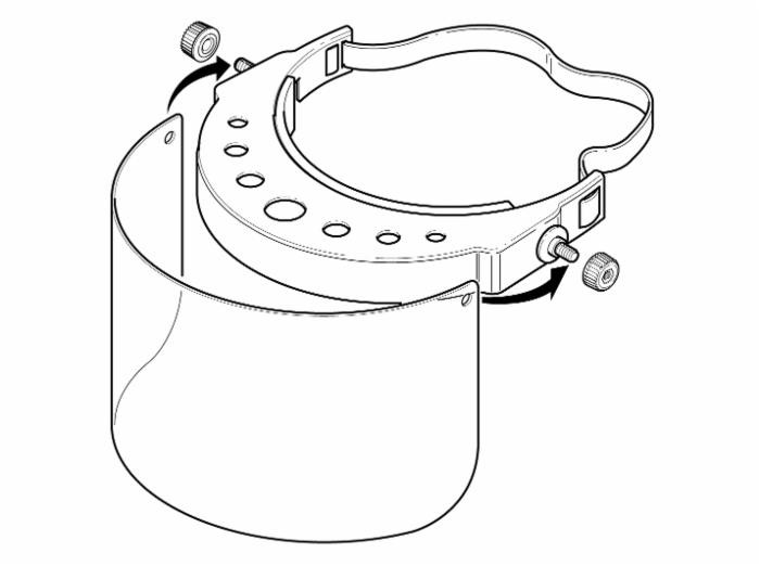 Visiera in policarbonato trasparente 160g regolabile dotata di banda elastica Made in Italy - Ama