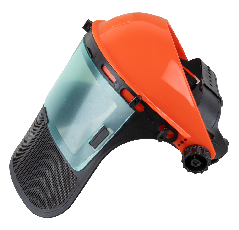 Visiera protettiva combinata in policarbonato e rete arancione - Ama