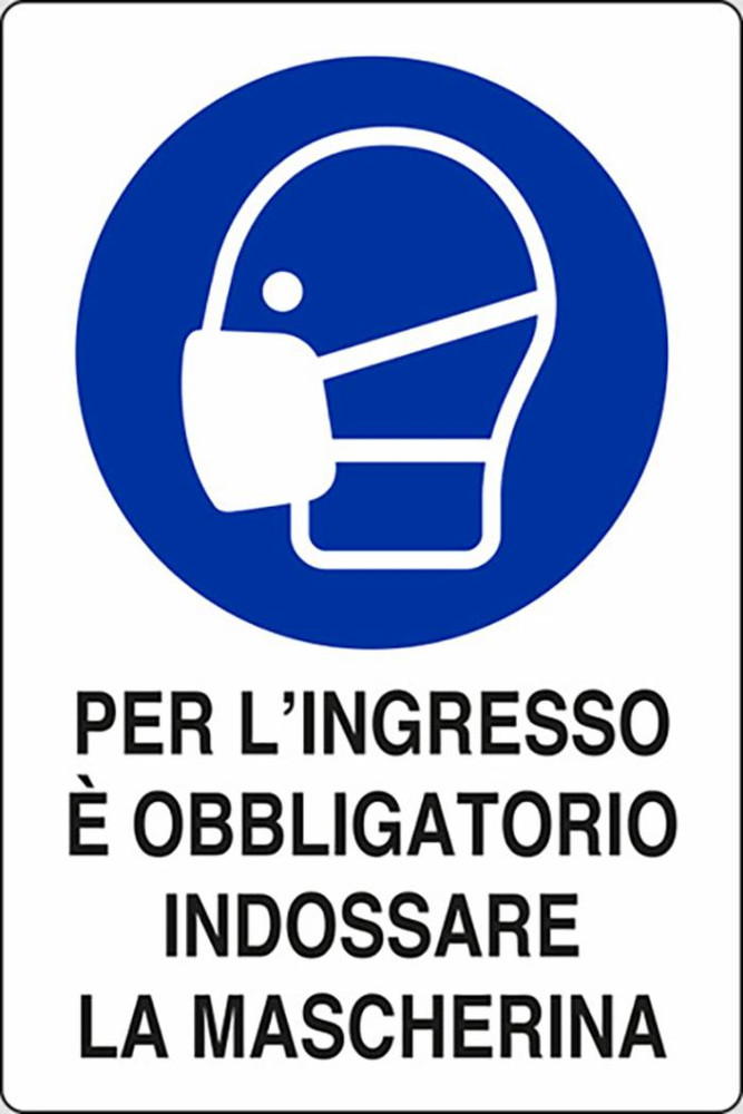 Segnaletica Covid-19 obbligo mascherina 30x20 - Ama