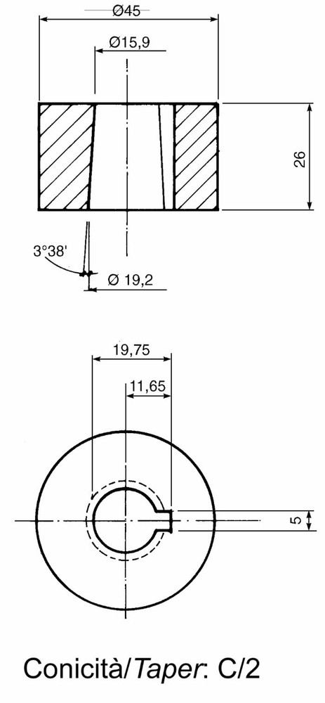 Volante C/2 diametro 300 mm senza pomello con cono piccolo - Seat Industries