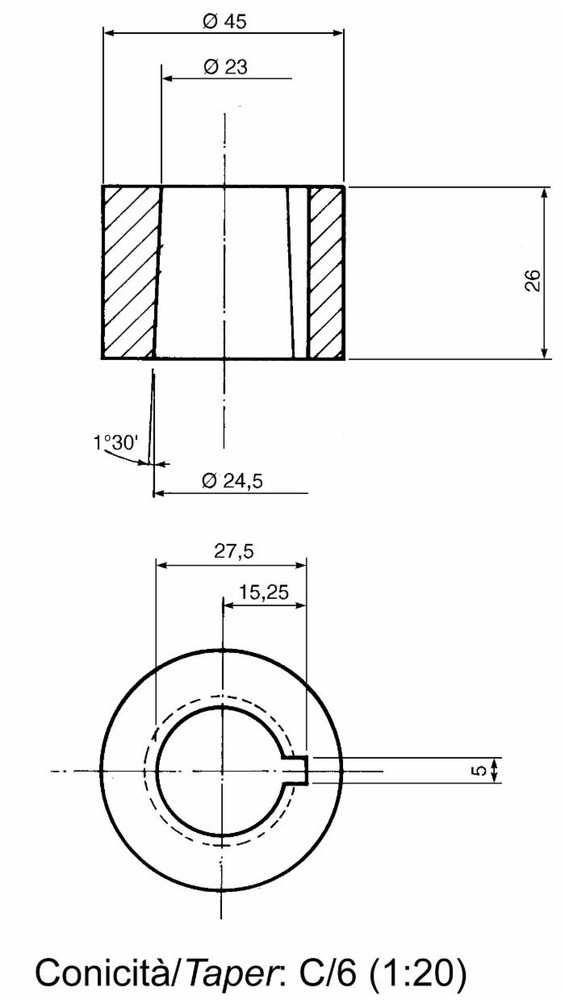 Volante C/6 diametro 360mm con pomello - Seat Industries