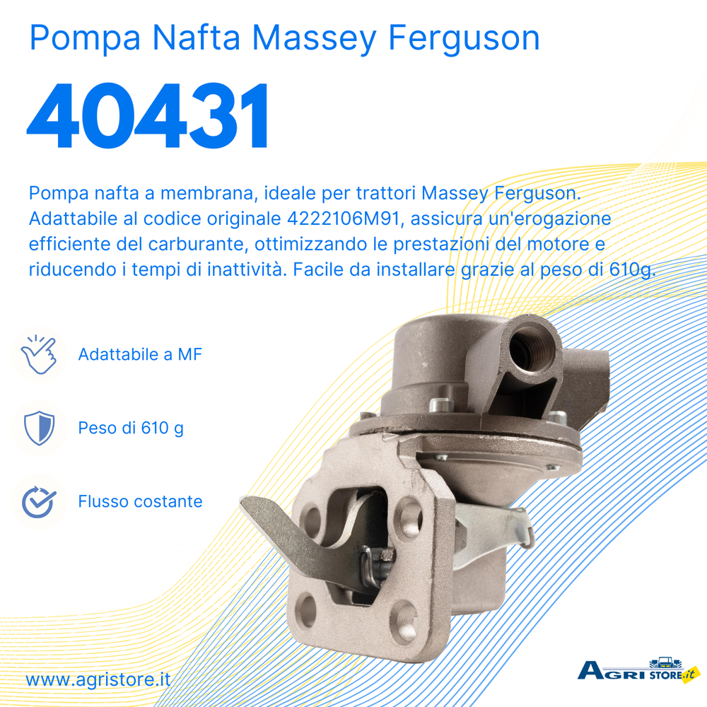 Pompa nafta a membrana adattabile Massey Ferguson 4222106M91 - Ama