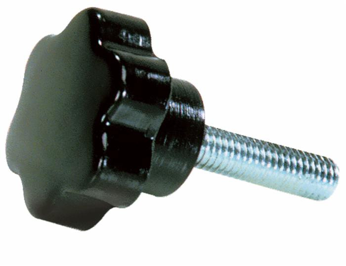 Volantino a 6 lobi Ø 40mm con perno e filetto M6x25mm - Ama