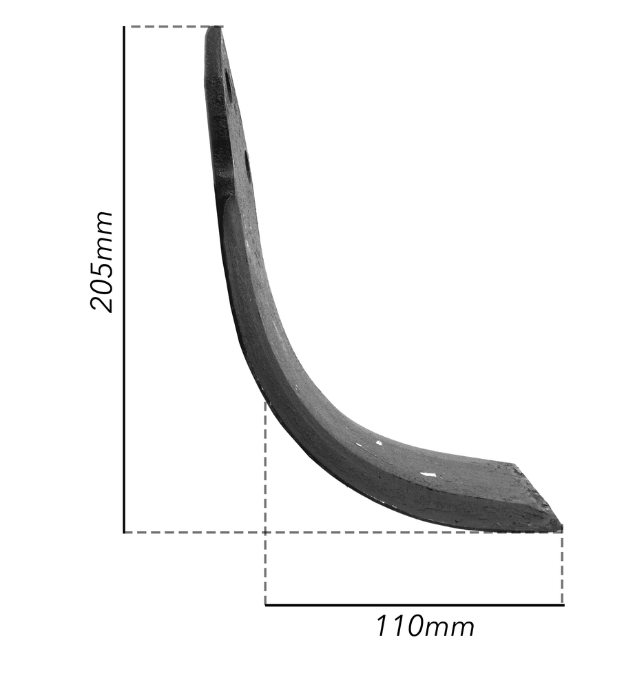Zappa dx curva adattabile Dondi e Kverneland piatto da 80x8mm Ø foro 46mm - Ama