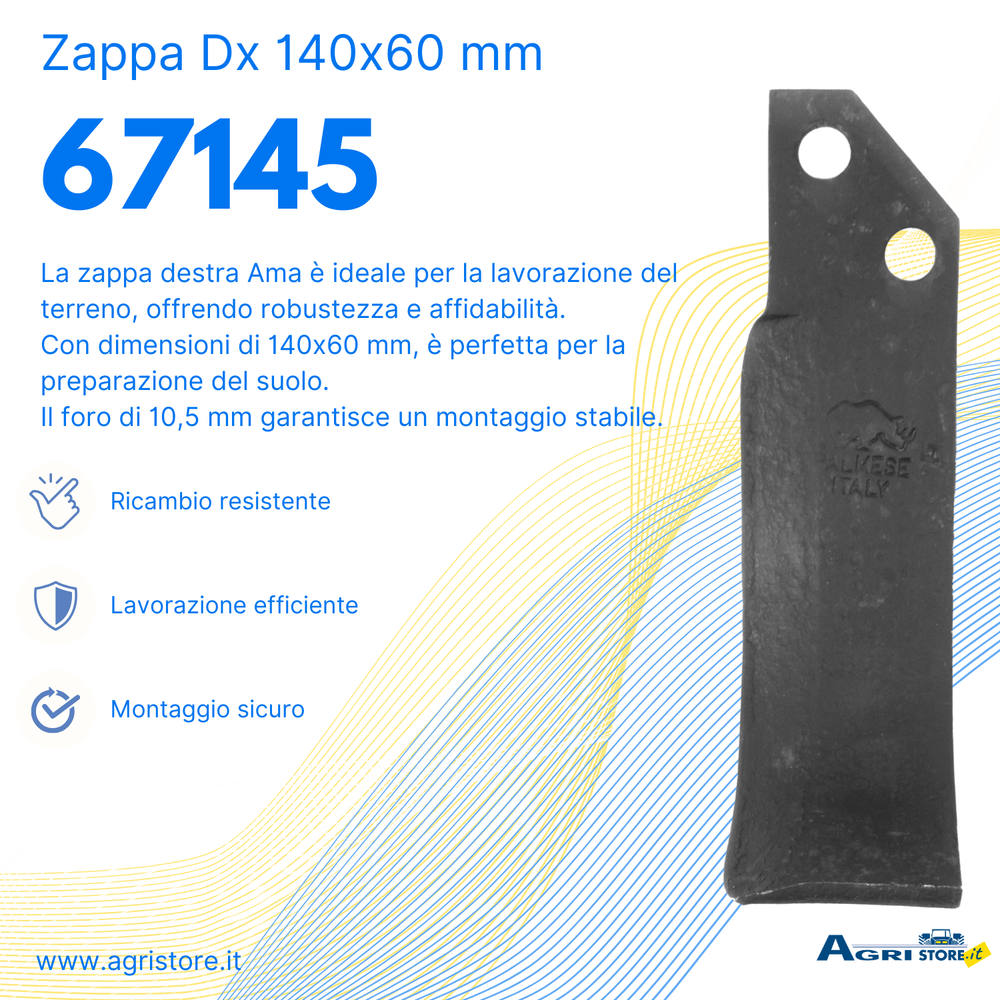Zappa dx L 140,H 60,foro 10,5 - Ama