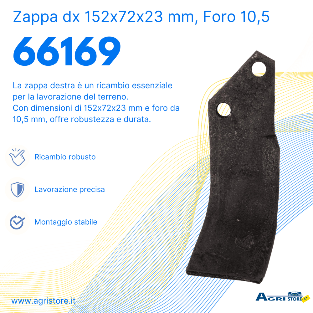 Zappa dx L 152,H 72,s 23,foro 10,5 - Ama
