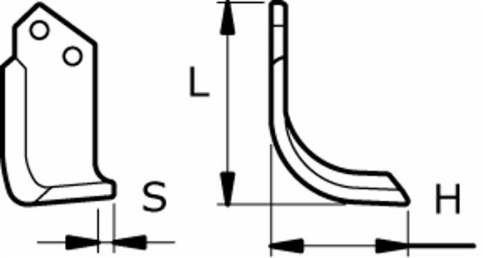 Zappa dx L 180,H 135,s 10,foro 14,5 - Ama