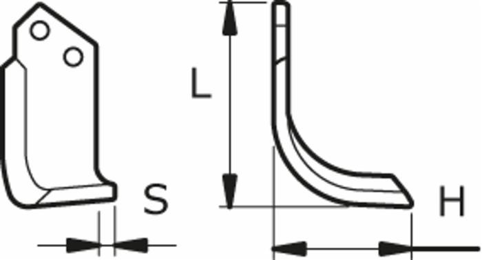 Zappa dx L 193,H 140,s 30,foro 12,5 - Ama