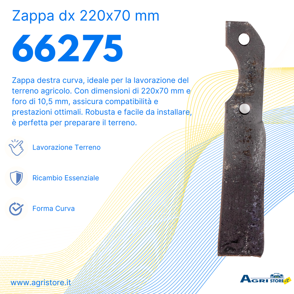 Zappa dx L 220,H 70,foro 10,5 - Ama