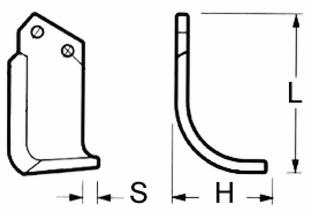 Zappa sx lunga 190mm profondità 120mm spessore 20mm Ø foro 40mm - Ama