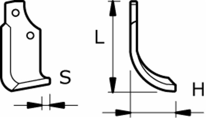 Zappa sx L 193,H 110,s 16,foro 12,5 - Ama