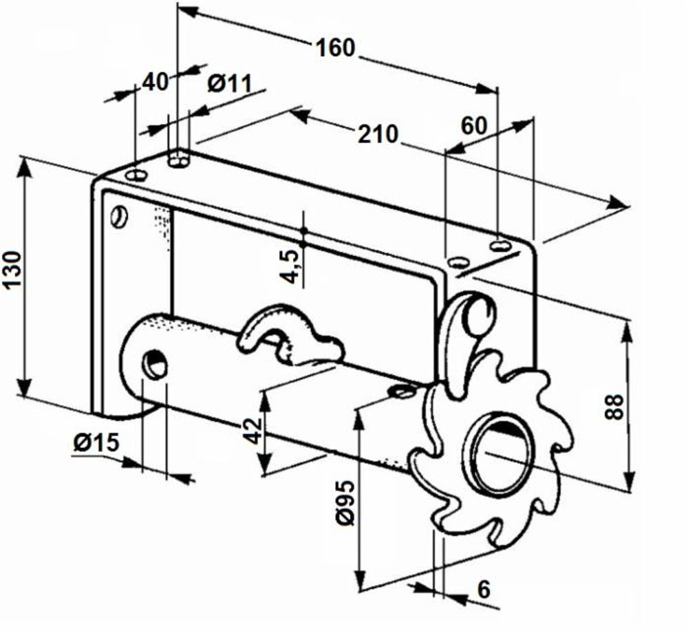 Verricello destro per motocoltivatore ø42mm - Ama