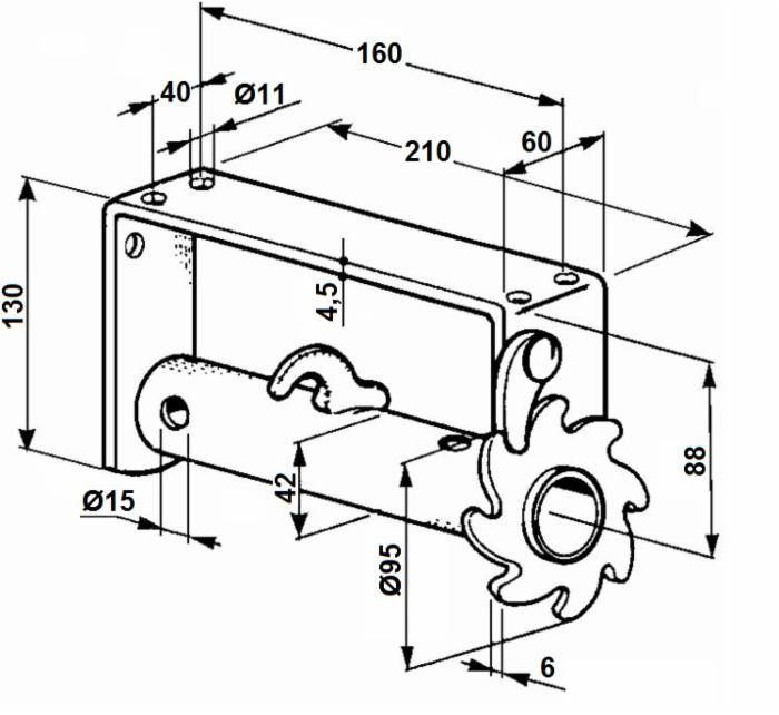 Verricello sinistro per motocoltivatore ø42mm - Ama