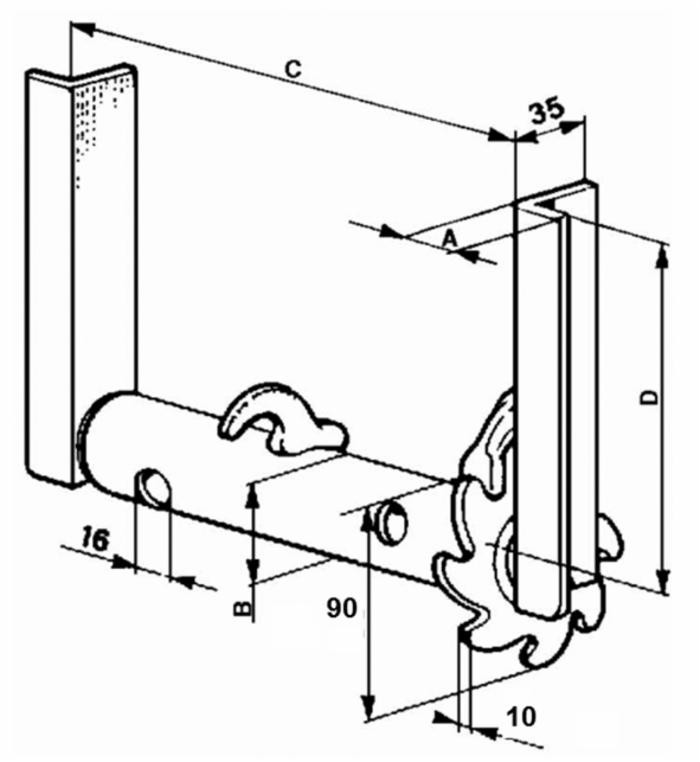 Verricello destro per rimorchi ø 48mm - Ama