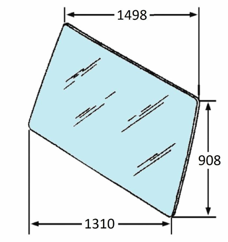 Cristallo parabrezza posteriore adattabile al riferimento originale Fiat/Ford 51780304 e New Holland 82016997 - Ama