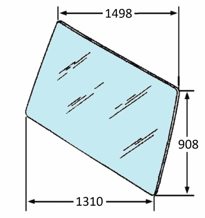 Cristallo parabrezza posteriore adattabile al riferimento originale Fiat/Ford 51780304 e New Holland 82016997 - Ama