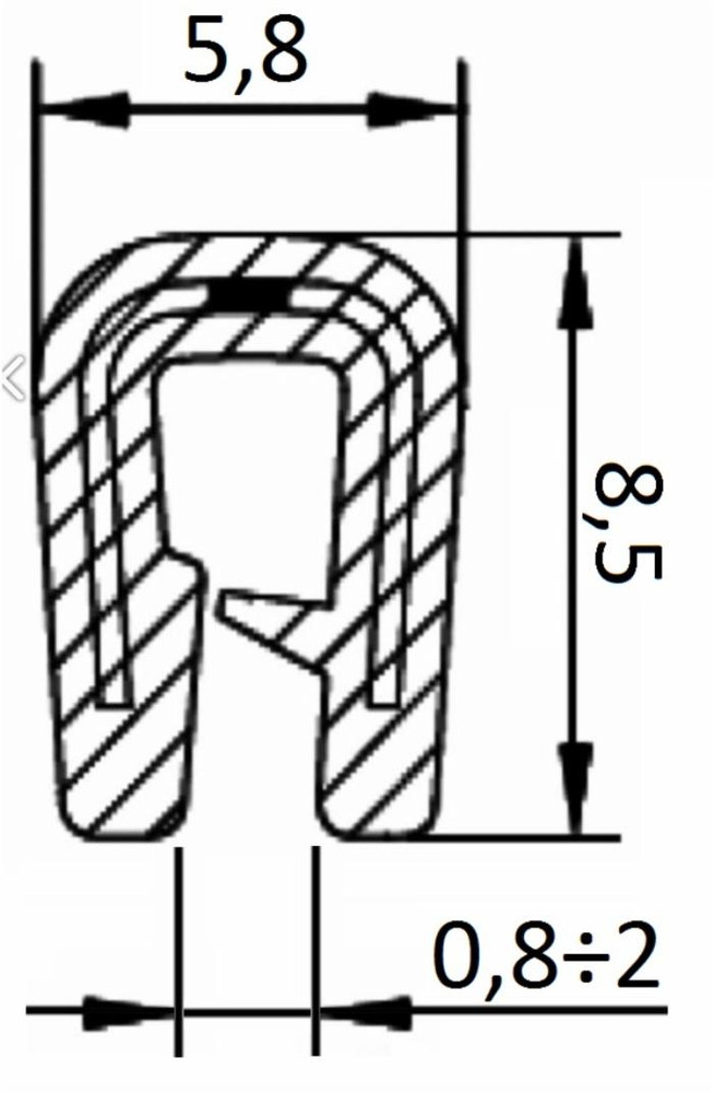 Guarnizione coprilamiera fino a 2,5mm (5 mt) - Ama