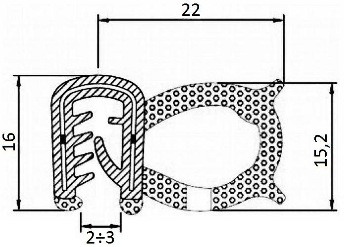 Guarnizione lamiera cabine in rotolo da 20 metri - Ama