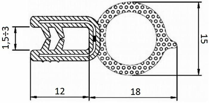 Guarnizione per lamiera o ABS con aggancio da 1mm a 3mm (20 mt) - Ama