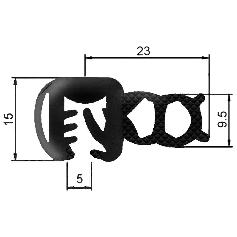 Guarnizione per vetri cabine in rotolo da 5 mt - Ama