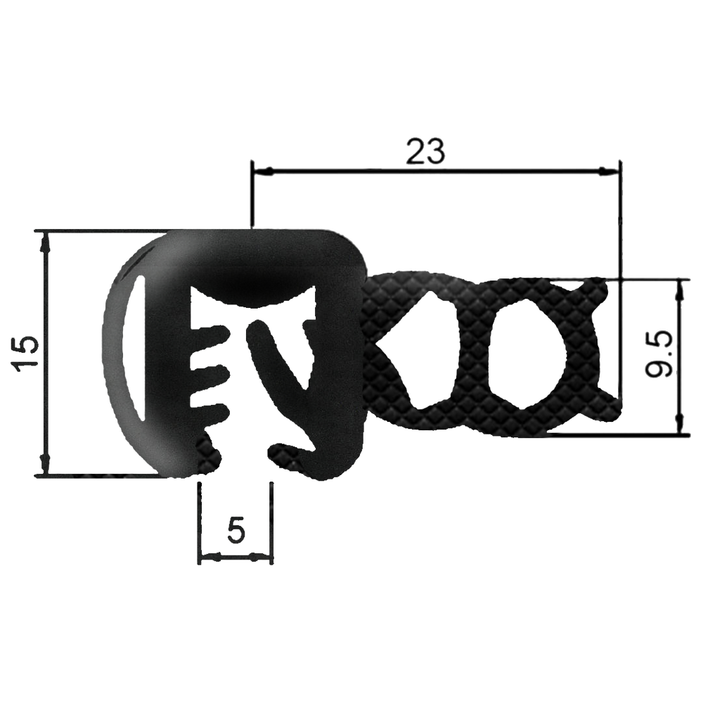 Guarnizione di ricambio per i vetri di trattori 25m - Ama