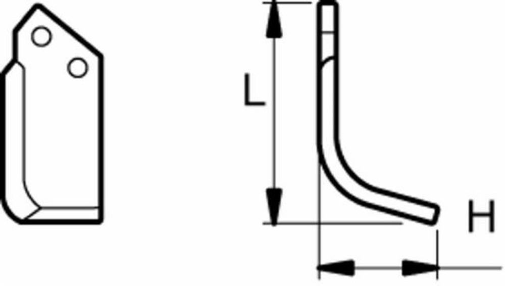 Zappa dx 170x88mm con foro 12,5mm - Ama