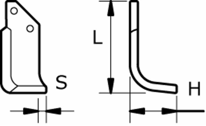 Zappa dx L 190,H 110,s 10,foro 12,5 - Ama
