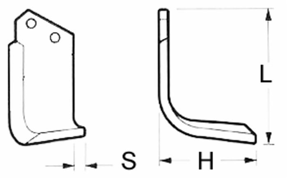 Zappa dx lunga 205mm profondità 106mm spessore 30mm Ø foro 45mm - Ama Zappa dx lunga 205mm profondità 106mm spessore 30mm Ø foro 45mm - Ama