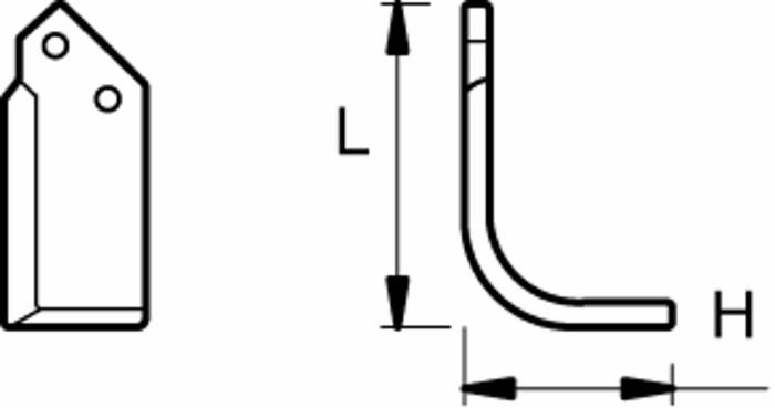 Zappa sx lunga 173mm profondità 116mm Ø foro 55mm - Ama