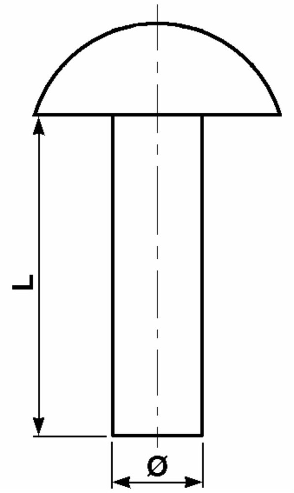 Confezione di ribattini a testa tonda ø 6x25mm - Ama