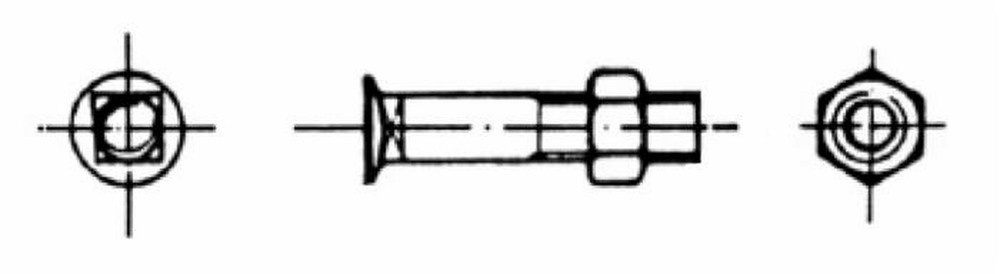 Bullone tspqst 120° M12x90mm con dado - Ama