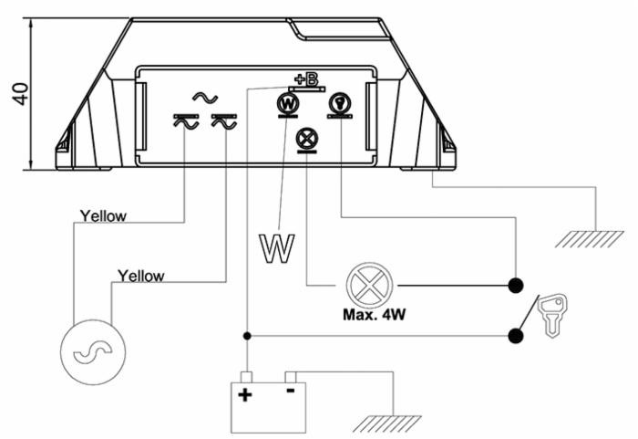 Regolatore di tensione per trattore 12V adattabile al rif. originale Lombardini 7362.298 con spia - Ama