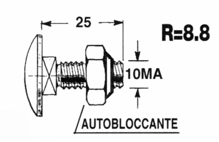 Bullone M10x25 per coltello miscelatore - Ama