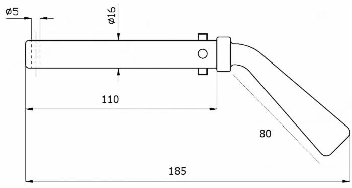 Maniglia fermo per sfera ø15mm - Ama