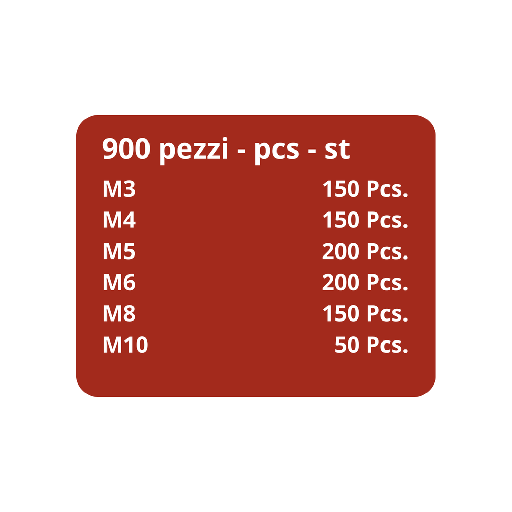 Assortimento rondelle piane da 900 pezzi - Ama